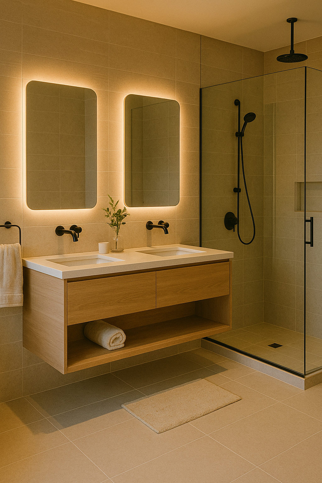 Bathroom renovation project showcase - luxury spa bathroom transformation